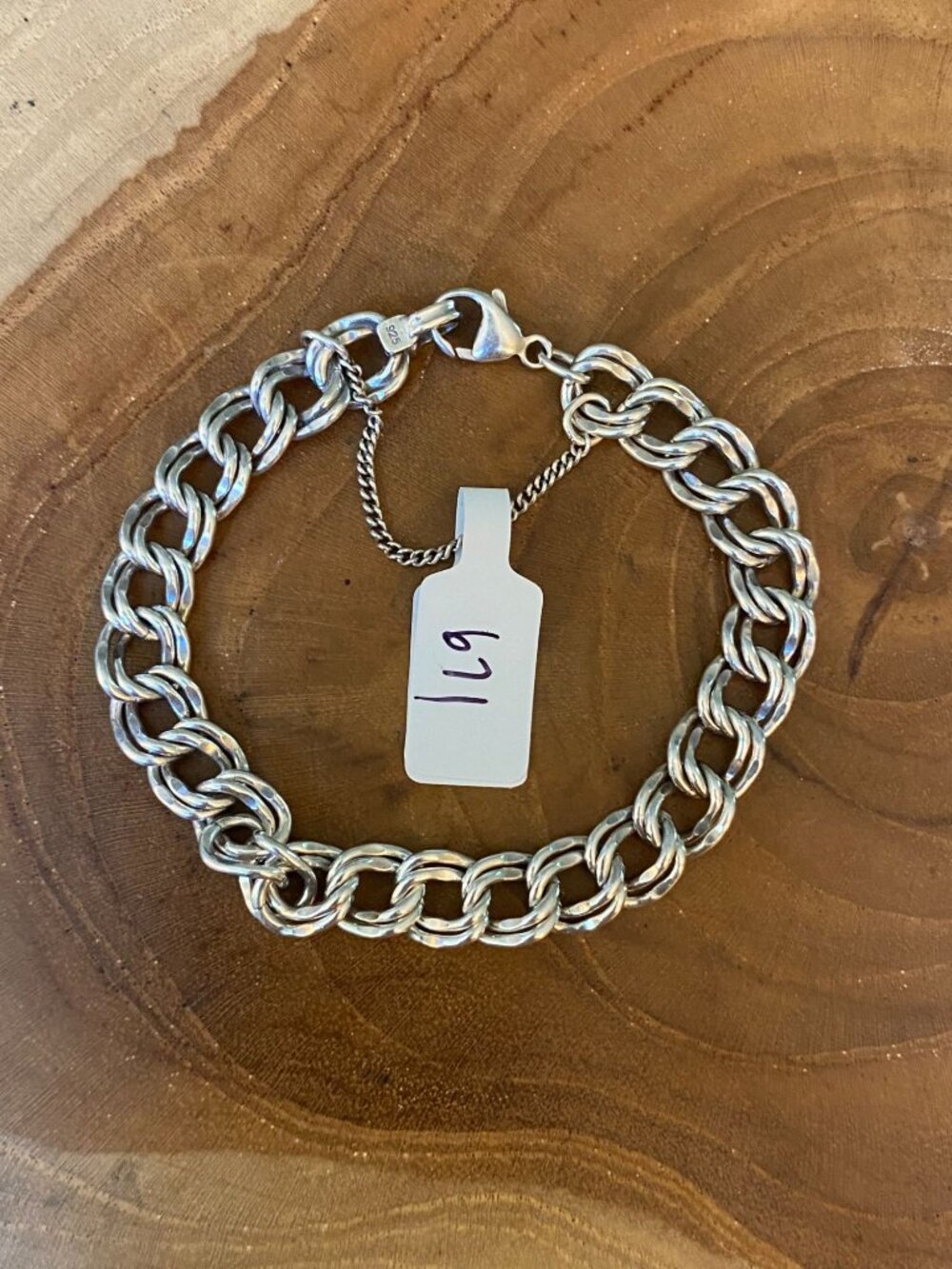 James Avery Heavy Double Curb Charm Bracelet, Size M, Sterling Silver